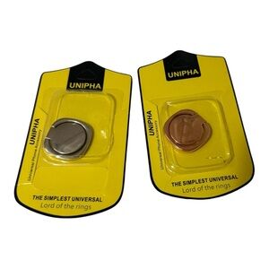 UNIPHA Universal Phone Ring Holder Set. Silver and rose gold